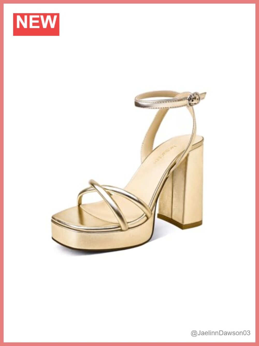 Women's Square Toe Block Heel Platform Sandals Chunky 90s Retro Ankle Strap